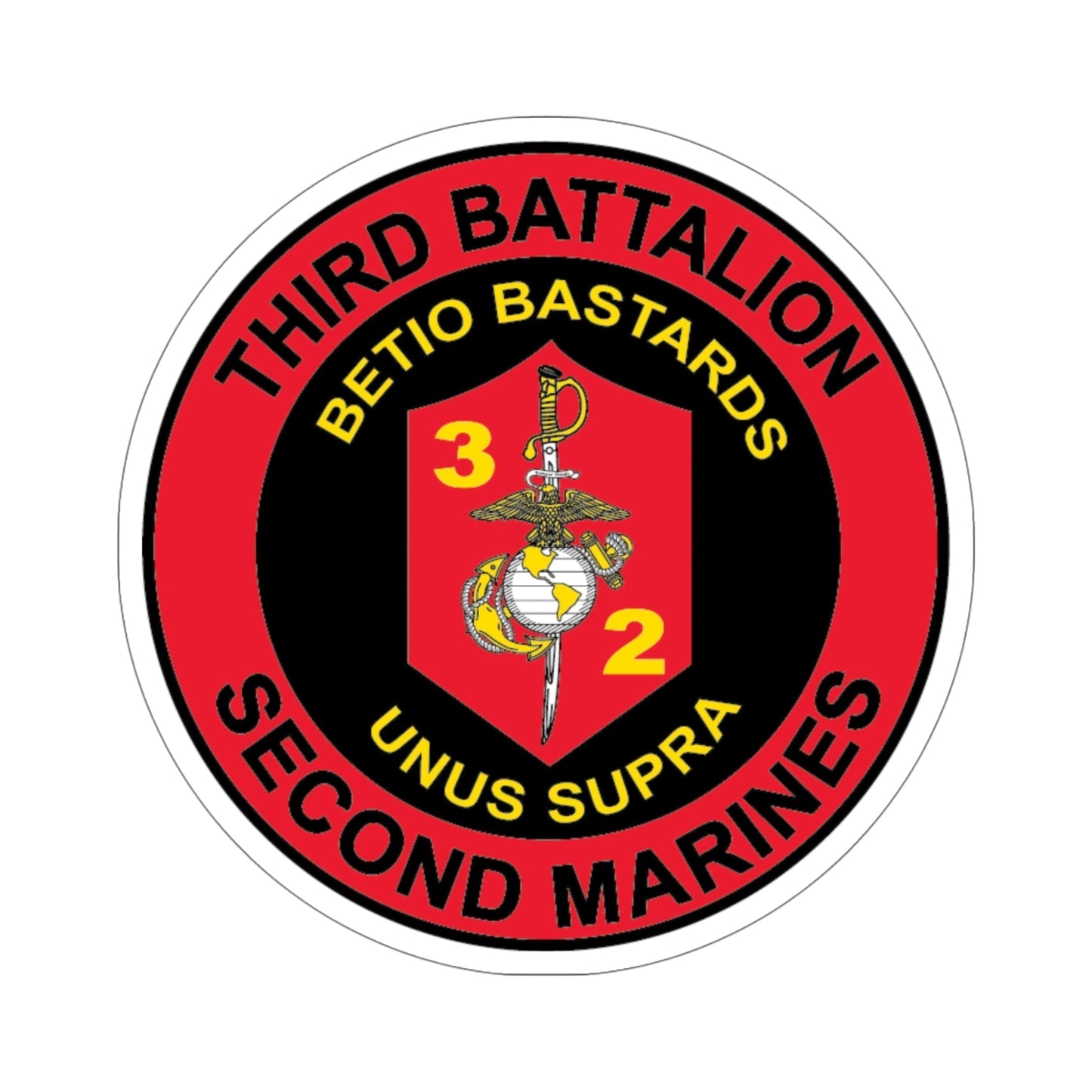 3rd Battaltion 2nd Marines (USMC) STICKER Vinyl Die-Cut Decal-5 Inch-The Sticker Space