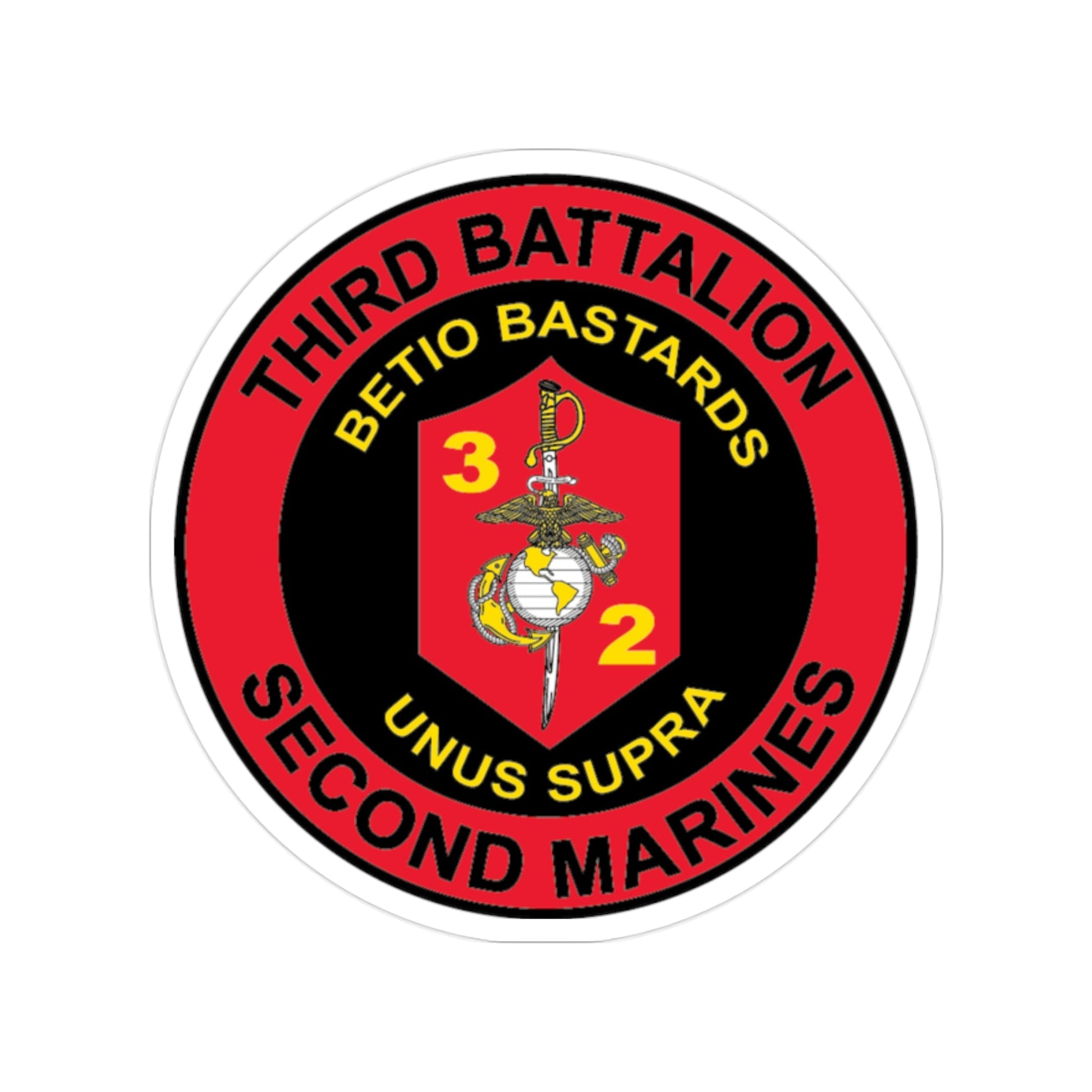 3rd Battaltion 2nd Marines (USMC) Transparent STICKER Die-Cut Vinyl Decal-2 Inch-The Sticker Space