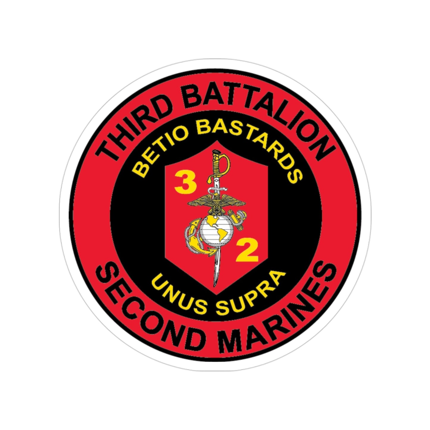 3rd Battaltion 2nd Marines (USMC) Transparent STICKER Die-Cut Vinyl Decal-3 Inch-The Sticker Space