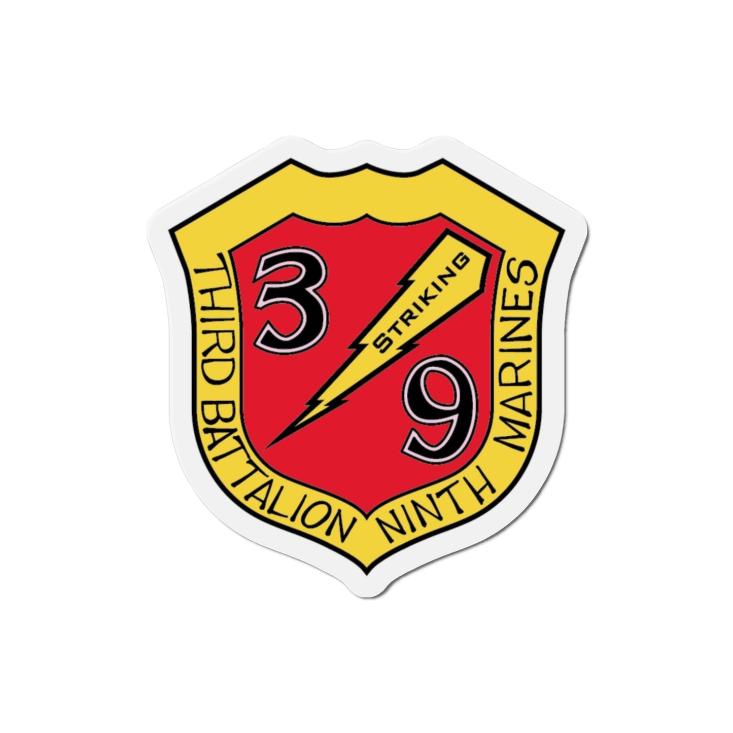 3rd Bn 9th Marines (USMC) Die-Cut Magnet-3 Inch-The Sticker Space