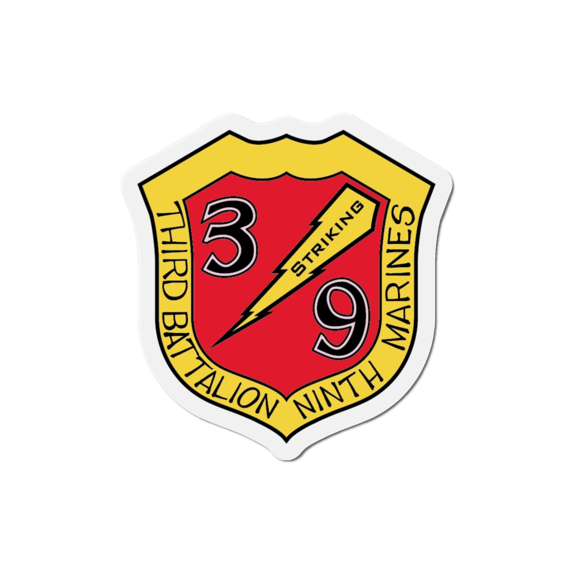 3rd Bn 9th Marines (USMC) Die-Cut Magnet-5 Inch-The Sticker Space