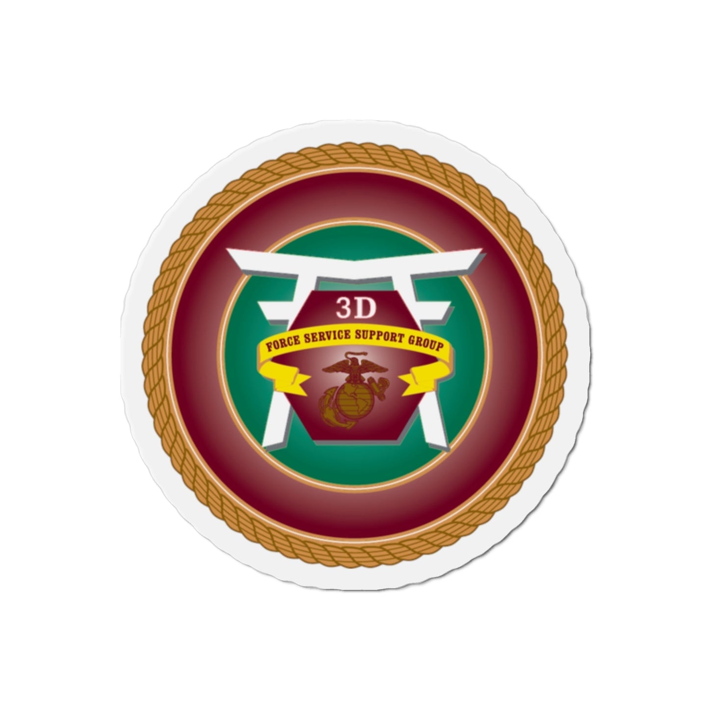 3rd Force Service Support Group 3D FSSG (USMC) Die-Cut Magnet-2 Inch-The Sticker Space