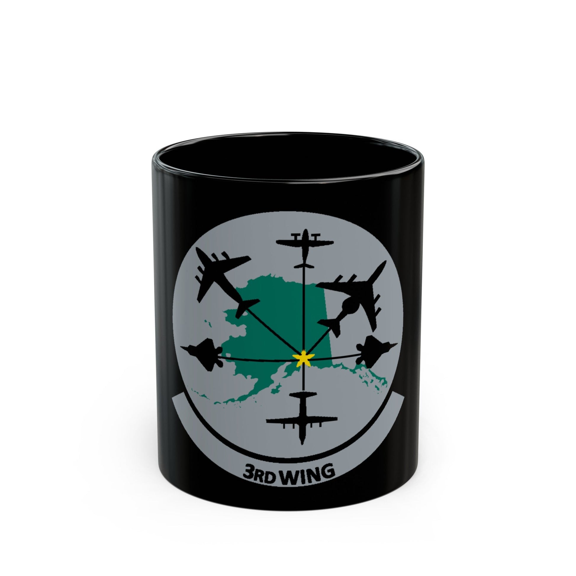 3rd Wing v2 (U.S. Air Force) Black Coffee Mug-11oz-The Sticker Space