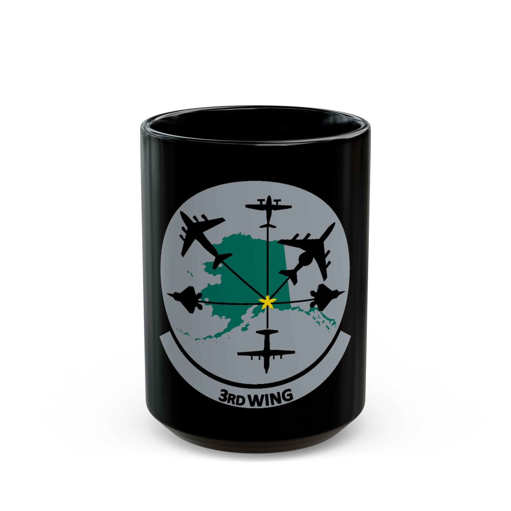 3rd Wing v2 (U.S. Air Force) Black Coffee Mug-15oz-The Sticker Space