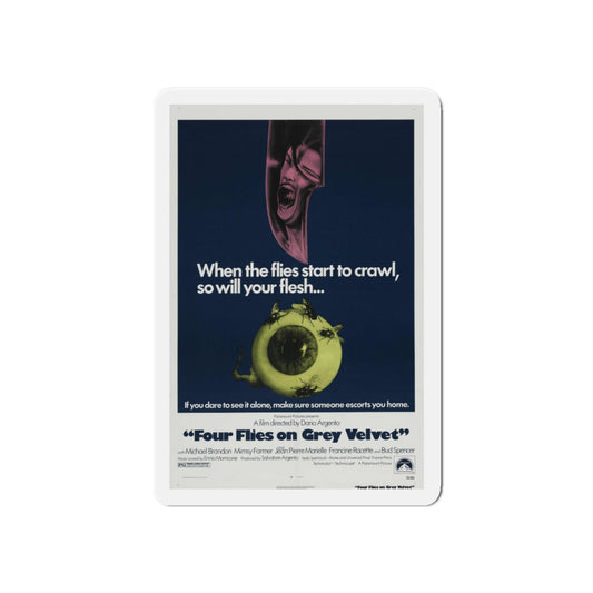 4 FLIES ON GREY VELVET 1971 Movie Poster - Die-Cut Magnet-6 × 6"-The Sticker Space