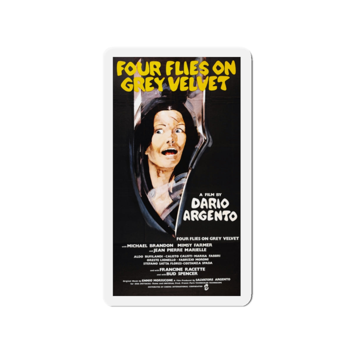 4 FLIES ON GREY VELVET (2) 1971 Movie Poster - Die-Cut Magnet-2" x 2"-The Sticker Space