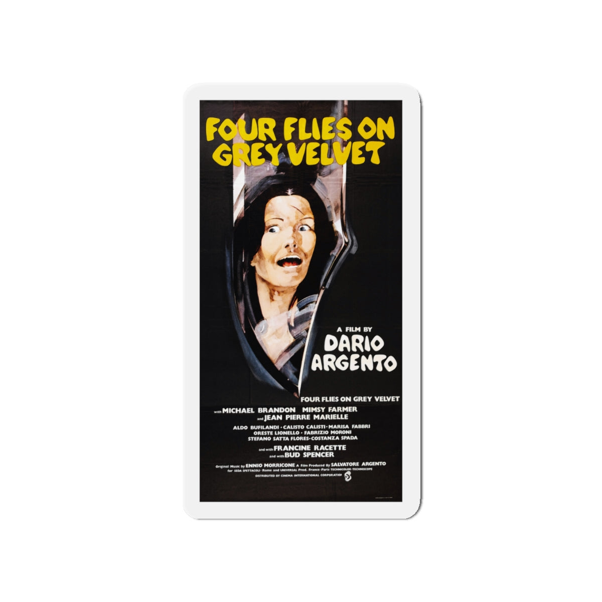 4 FLIES ON GREY VELVET (2) 1971 Movie Poster - Die-Cut Magnet-4" x 4"-The Sticker Space