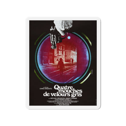 4 FLIES ON GREY VELVET (FRENCH) 1971 Movie Poster - Die-Cut Magnet-2" x 2"-The Sticker Space