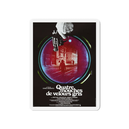 4 FLIES ON GREY VELVET (FRENCH) 1971 Movie Poster - Die-Cut Magnet-5" x 5"-The Sticker Space