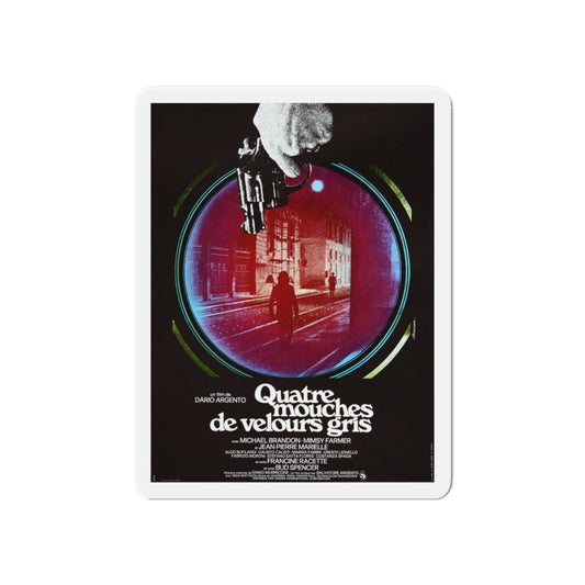 4 FLIES ON GREY VELVET (FRENCH) 1971 Movie Poster - Die-Cut Magnet-6 × 6"-The Sticker Space