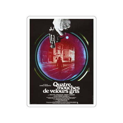 4 FLIES ON GREY VELVET (FRENCH) 1971 Movie Poster STICKER Vinyl Die-Cut Decal-3 Inch-The Sticker Space