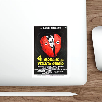 4 FLIES ON GREY VELVET (ITALIAN) 1971 Movie Poster STICKER Vinyl Die-Cut Decal-The Sticker Space