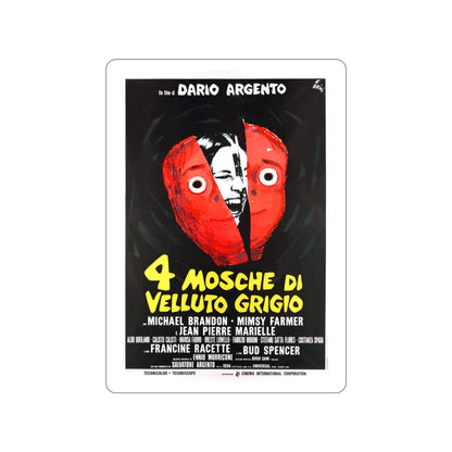 4 FLIES ON GREY VELVET (ITALIAN) 1971 Movie Poster STICKER Vinyl Die-Cut Decal-3 Inch-The Sticker Space