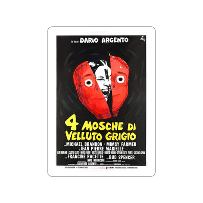 4 FLIES ON GREY VELVET (ITALIAN) 1971 Movie Poster STICKER Vinyl Die-Cut Decal-5 Inch-The Sticker Space