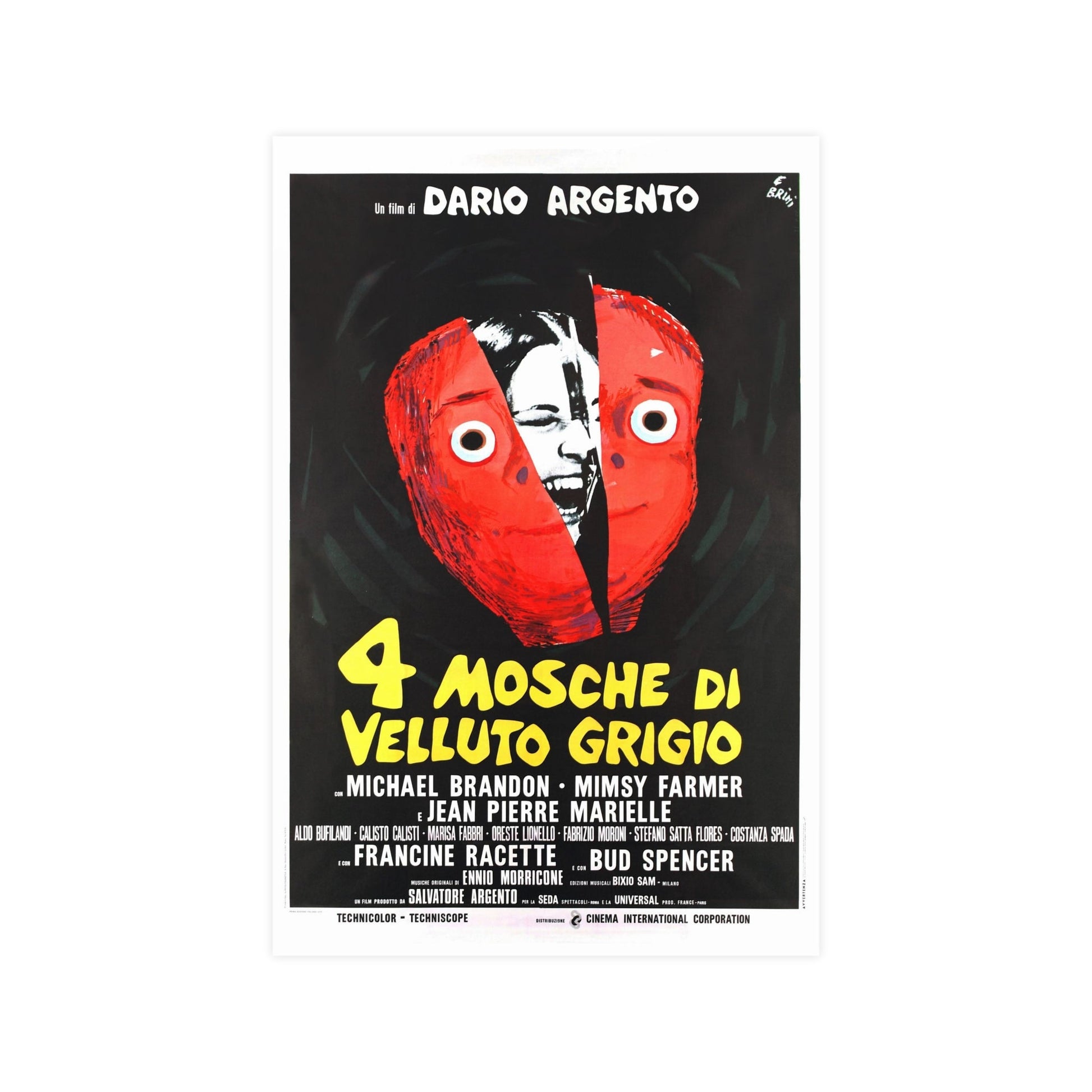 4 FLIES ON GREY VELVET (ITALIAN) 1971 - Paper Movie Poster-12″ x 18″ (Vertical)-The Sticker Space