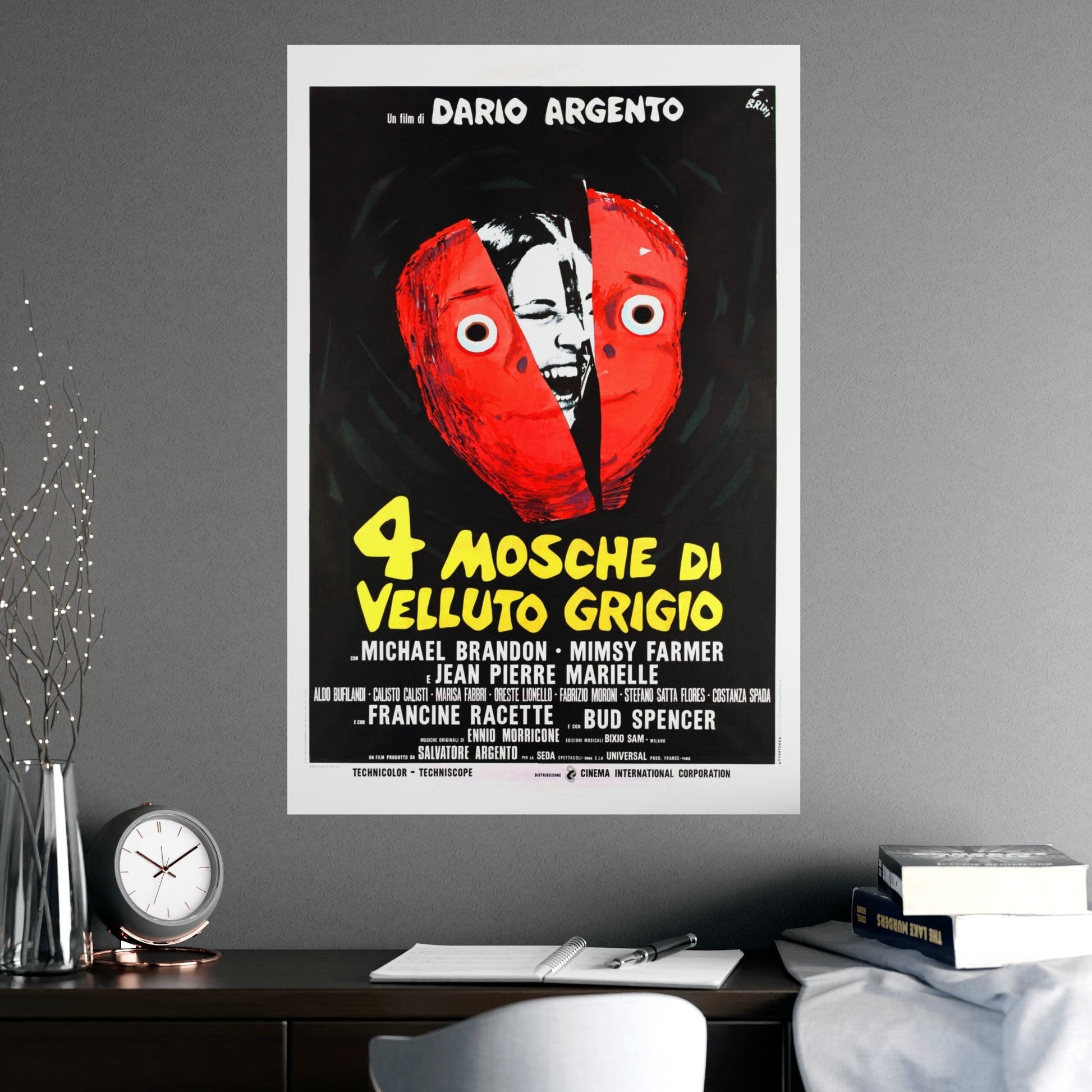 4 FLIES ON GREY VELVET (ITALIAN) 1971 - Paper Movie Poster-The Sticker Space