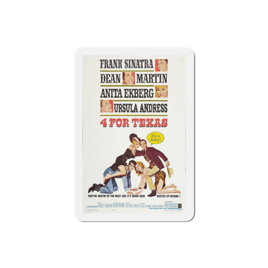 4 for Texas 1963 Movie Poster Die-Cut Magnet-2 Inch-The Sticker Space