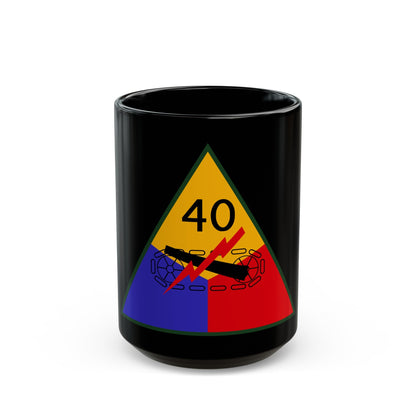 40th Armored Division (U.S. Army) Black Coffee Mug-15oz-The Sticker Space