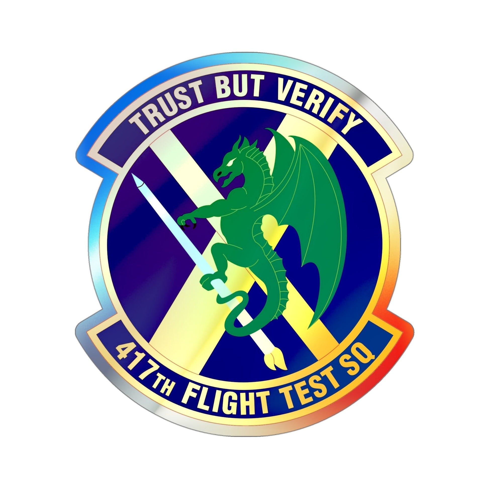 417th Flight Test Squadron (U.S. Air Force) Holographic STICKER Die-Cut Vinyl Decal-4 Inch-The Sticker Space