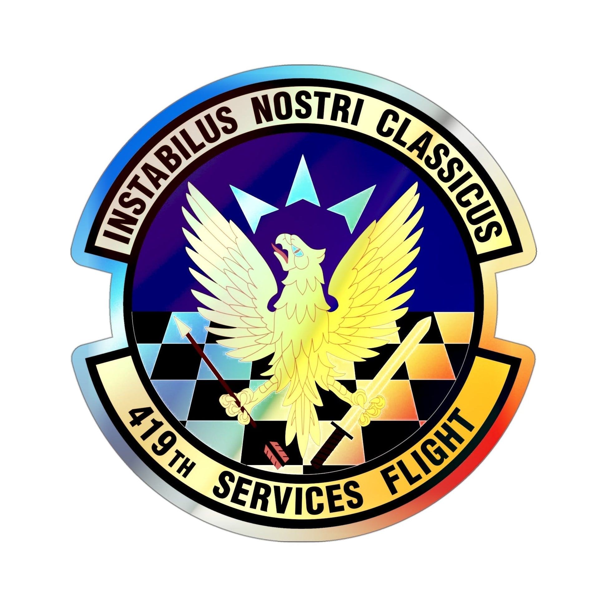 419th Services Flight (U.S. Air Force) Holographic STICKER Die-Cut Vinyl Decal-4 Inch-The Sticker Space