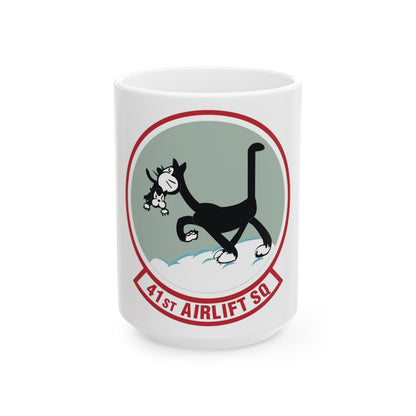 41st Airlift Squadron (U.S. Air Force) White Coffee Mug-15oz-The Sticker Space