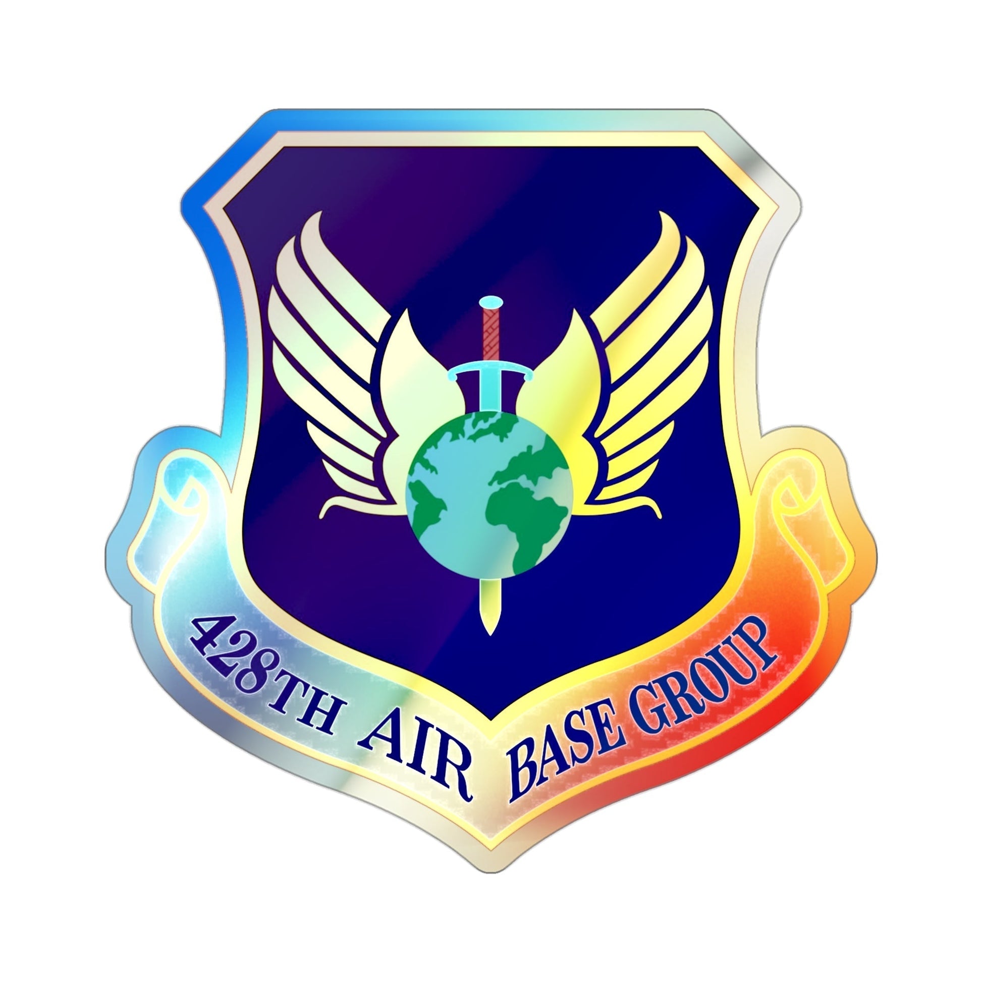 428th Air Base Group (U.S. Air Force) Holographic STICKER Die-Cut Vinyl Decal-3 Inch-The Sticker Space