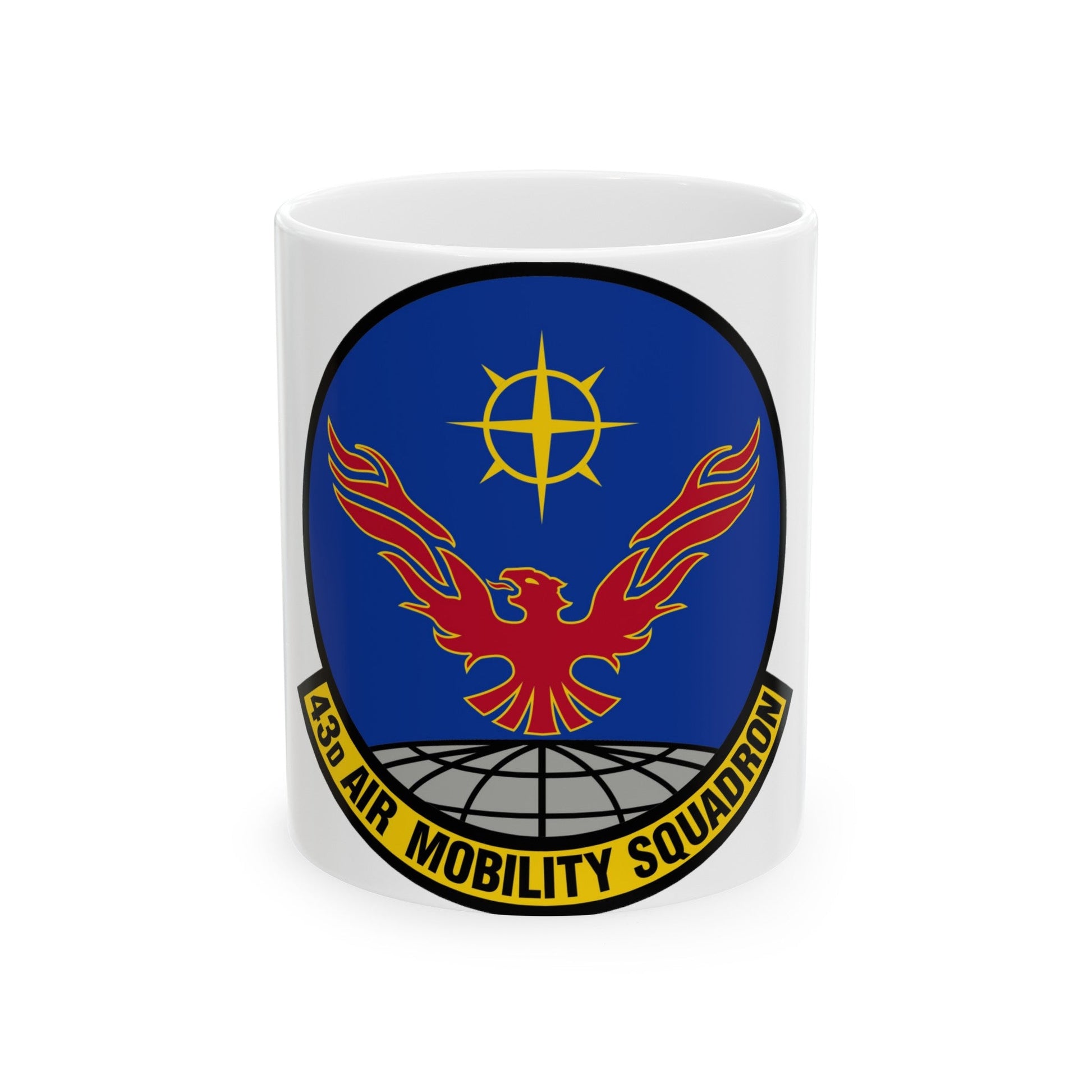 43 Air Mobility Squadron AMC (U.S. Air Force) White Coffee Mug-11oz-The Sticker Space