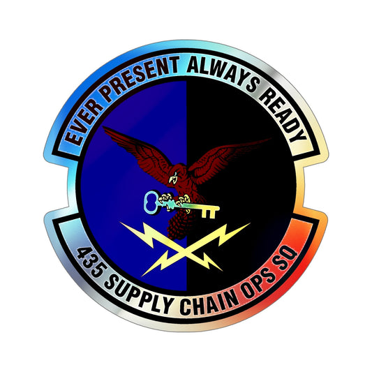 435th Supply Chain Operations Squadron (U.S. Air Force) Holographic STICKER Die-Cut Vinyl Decal-6 Inch-The Sticker Space