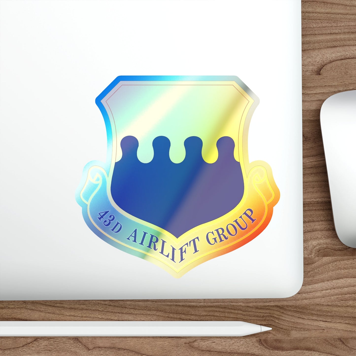 43d Airlift Group (U.S. Air Force) Holographic STICKER Die-Cut Vinyl Decal-The Sticker Space