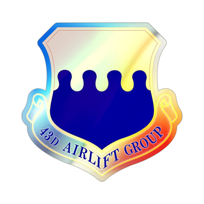43d Airlift Group (U.S. Air Force) Holographic STICKER Die-Cut Vinyl Decal-3 Inch-The Sticker Space