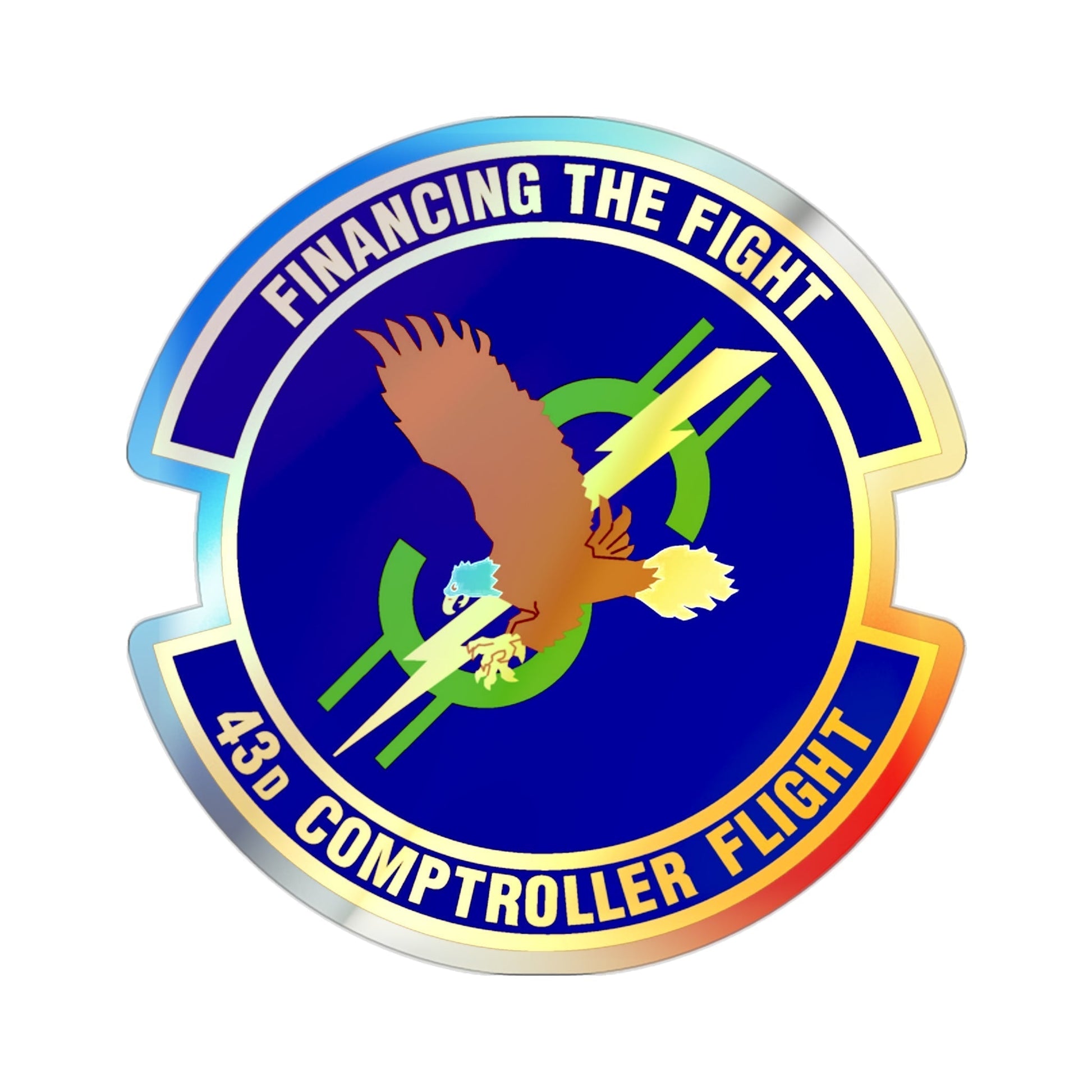 43d Comptroller Flight (U.S. Air Force) Holographic STICKER Die-Cut Vinyl Decal-2 Inch-The Sticker Space