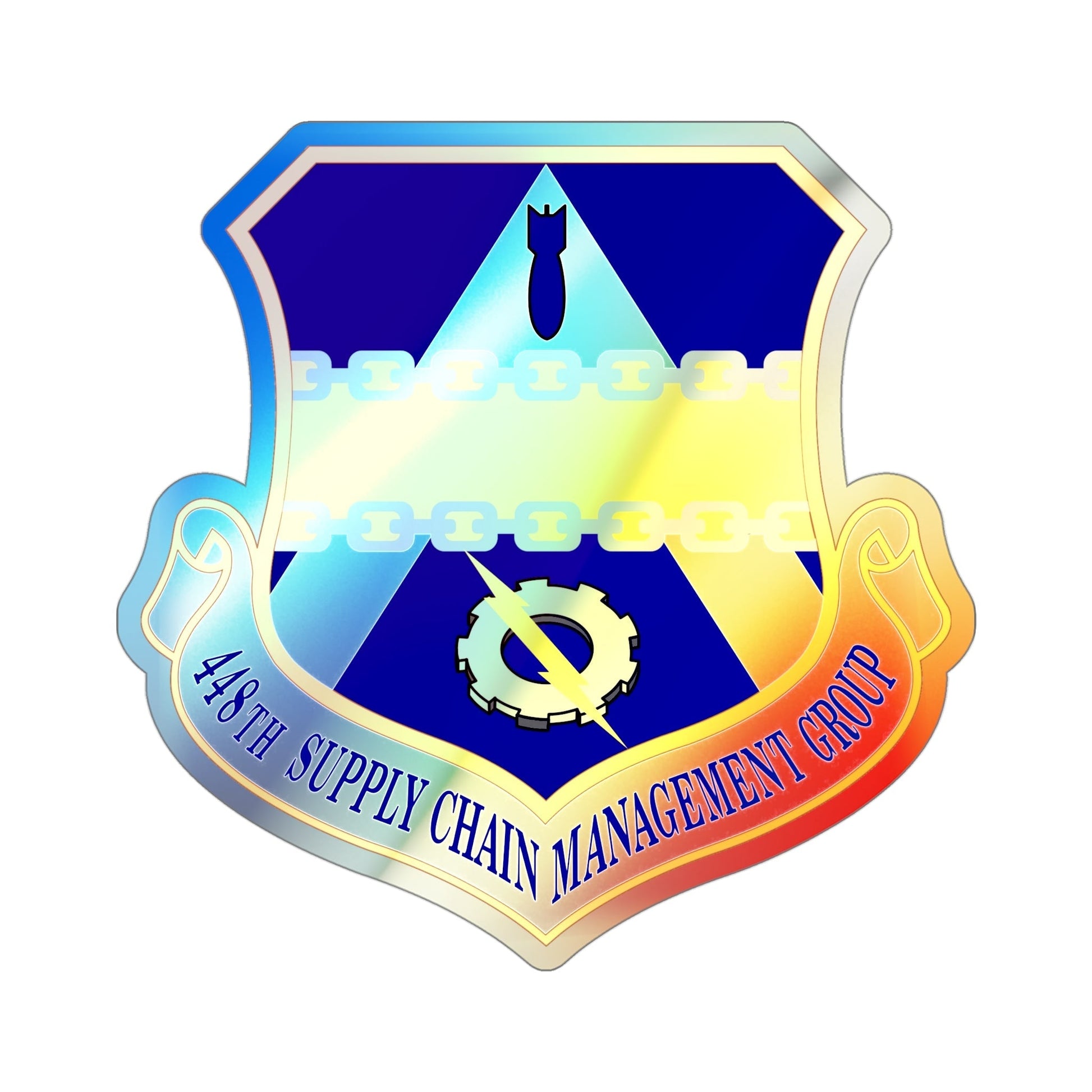 448th Supply Chain Management Group (U.S. Air Force) Holographic STICKER Die-Cut Vinyl Decal-4 Inch-The Sticker Space