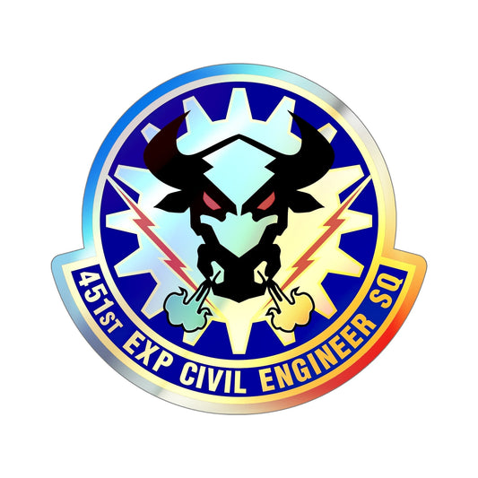 451st Expeditionary Civil Engineer Squadron (U.S. Air Force) Holographic STICKER Die-Cut Vinyl Decal-6 Inch-The Sticker Space