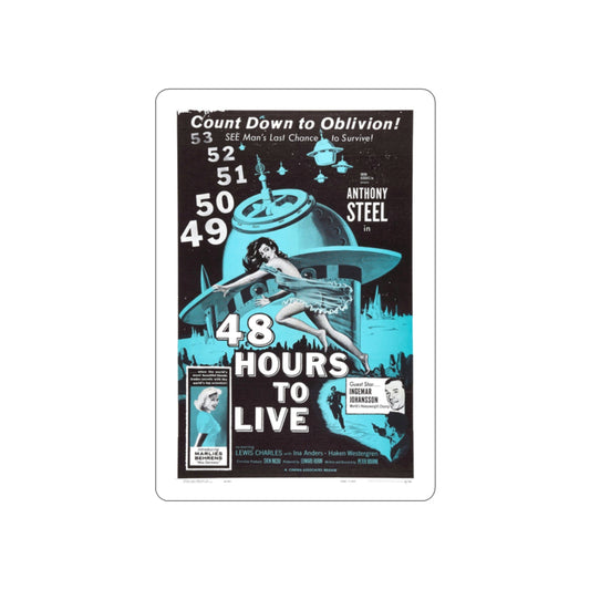 48 HOURS TO LIVE 1959 Movie Poster STICKER Vinyl Die-Cut Decal-2 Inch-The Sticker Space