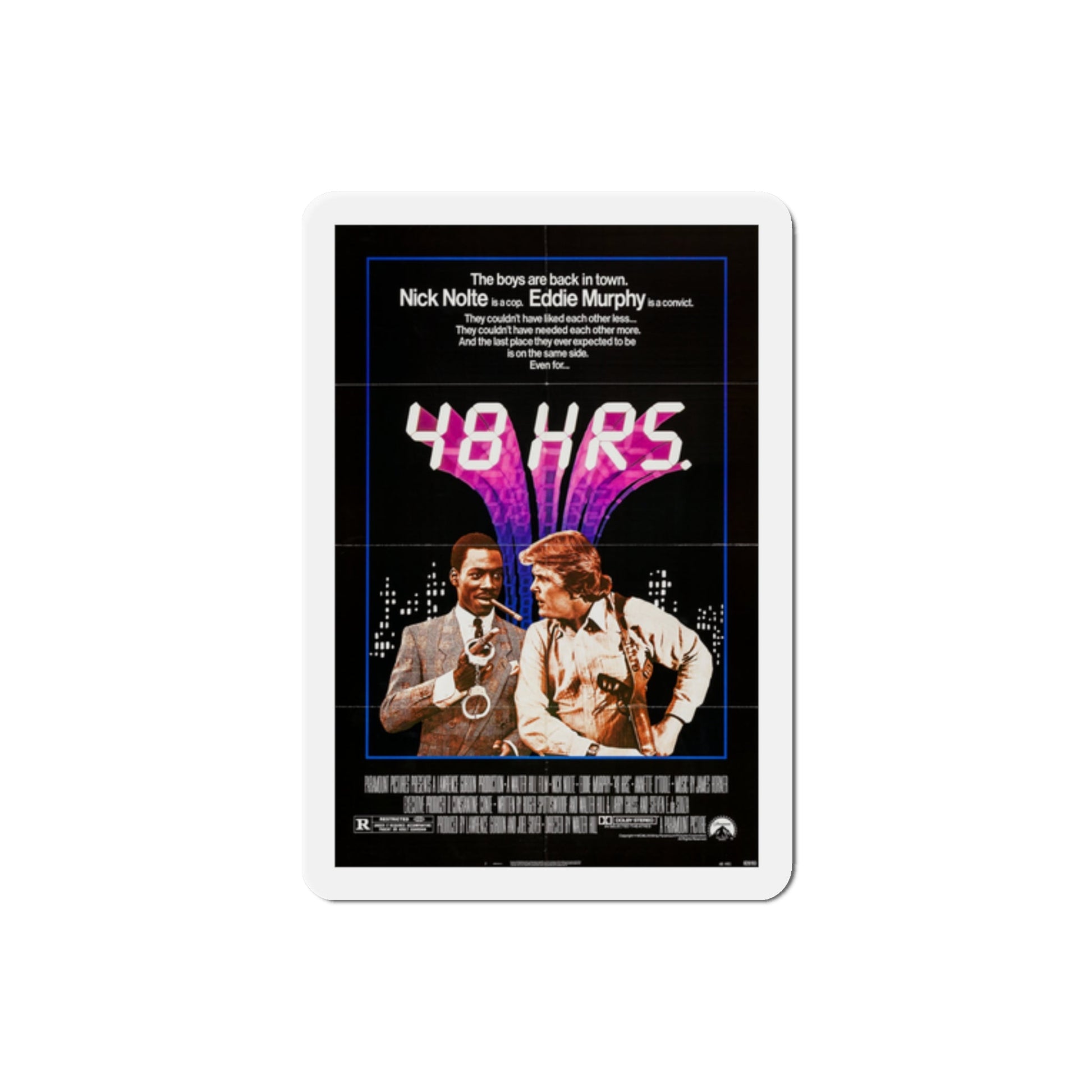 48 Hrs 1982 Movie Poster Die-Cut Magnet-2" x 2"-The Sticker Space