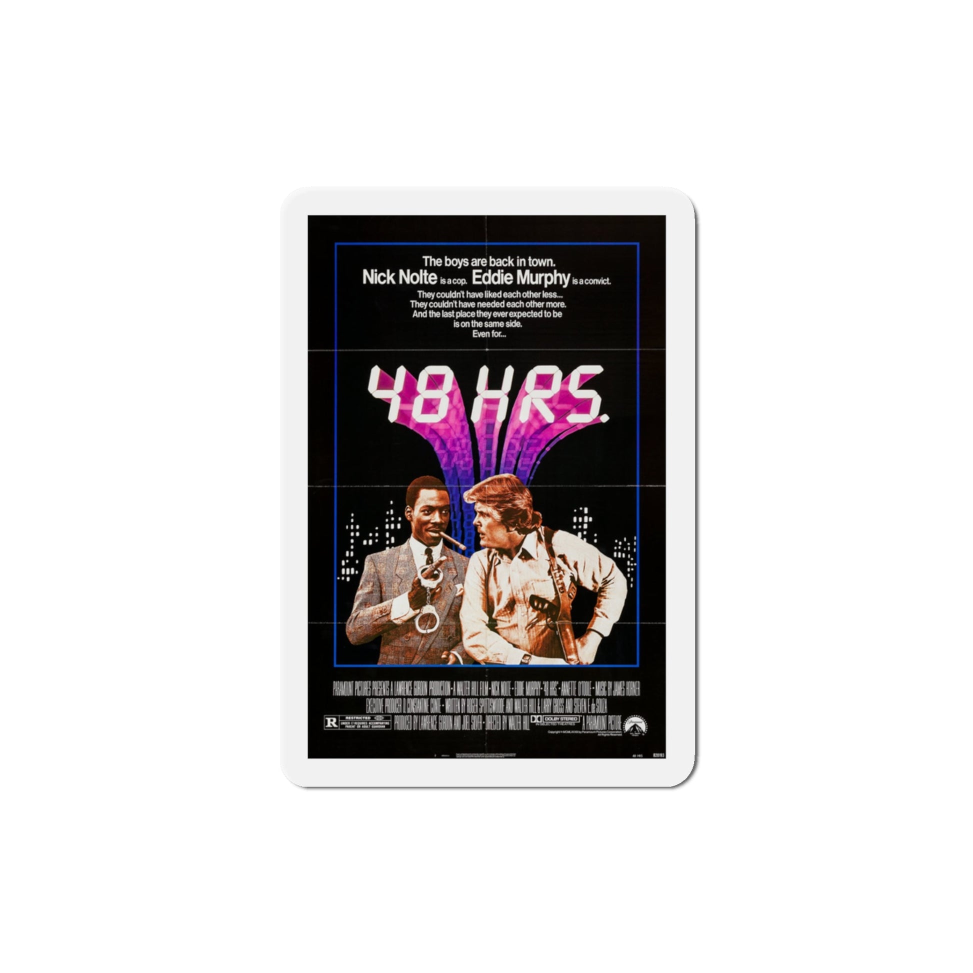 48 Hrs 1982 Movie Poster Die-Cut Magnet-3" x 3"-The Sticker Space