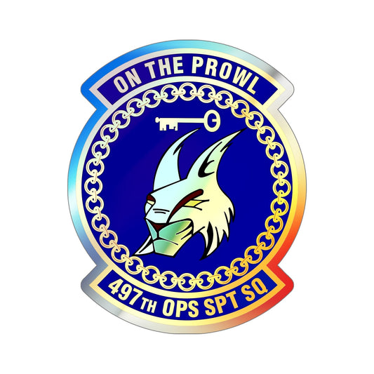 497 Operations Support Squadron ACC (U.S. Air Force) Holographic STICKER Die-Cut Vinyl Decal-6 Inch-The Sticker Space