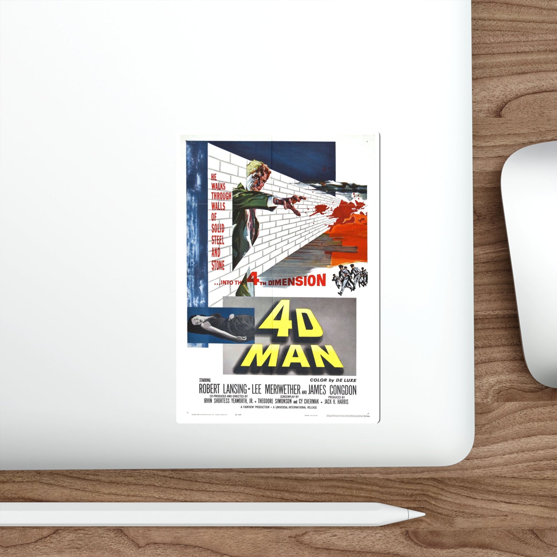 4D MAN 1959 Movie Poster STICKER Vinyl Die-Cut Decal-The Sticker Space