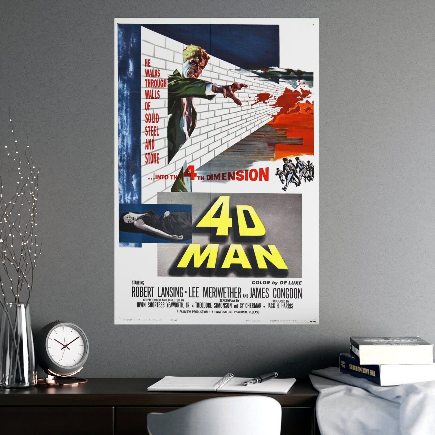 4D MAN 1959 - Paper Movie Poster-The Sticker Space