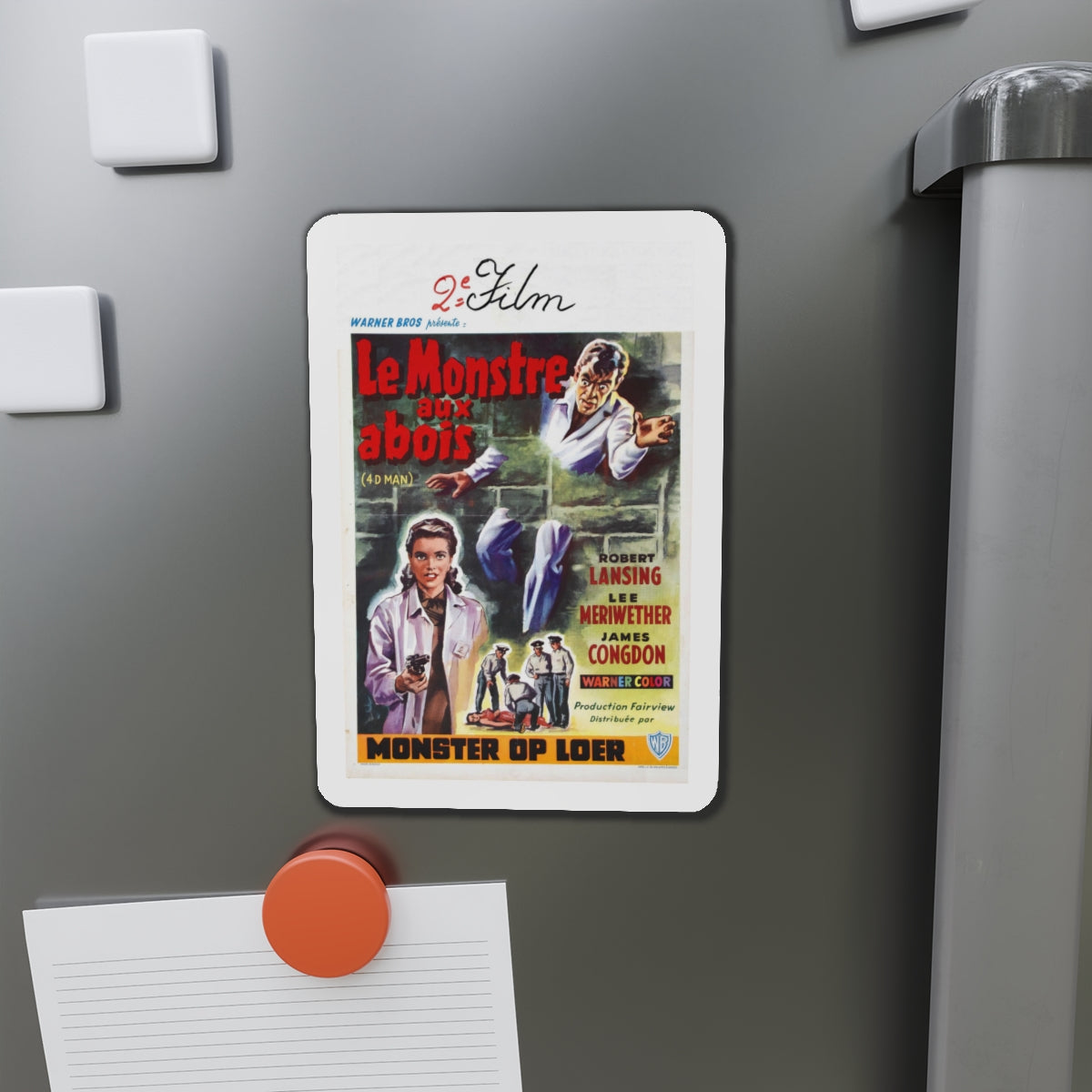 4D MAN (BELGIAN) 1959 Movie Poster - Die-Cut Magnet-The Sticker Space