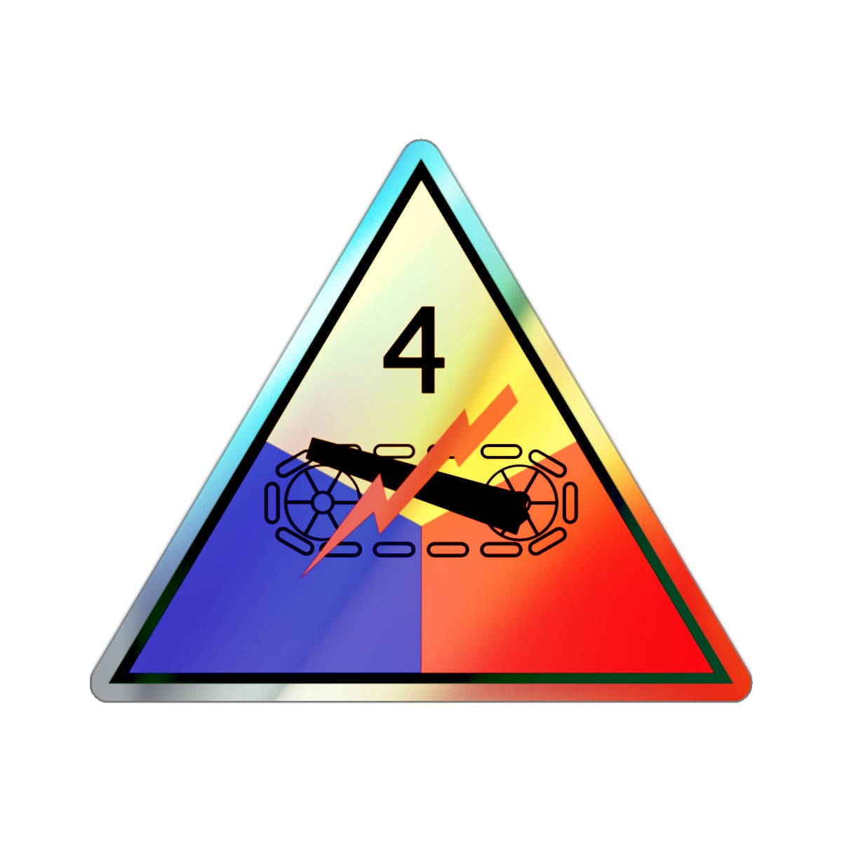 4th Armored Division (U.S. Army) Holographic STICKER Die-Cut Vinyl Decal-2 Inch-The Sticker Space