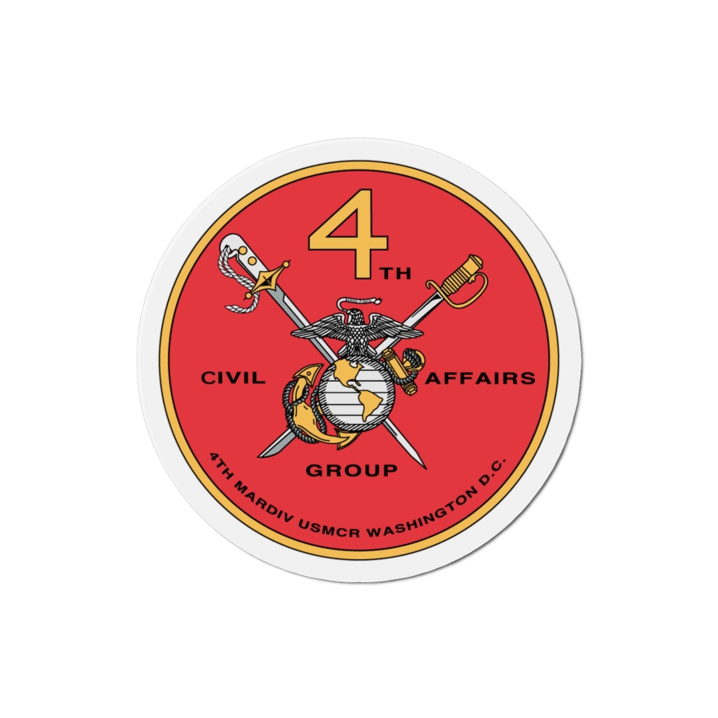 4th Civil Affairs Group (USMC) Die-Cut Magnet-3 Inch-The Sticker Space