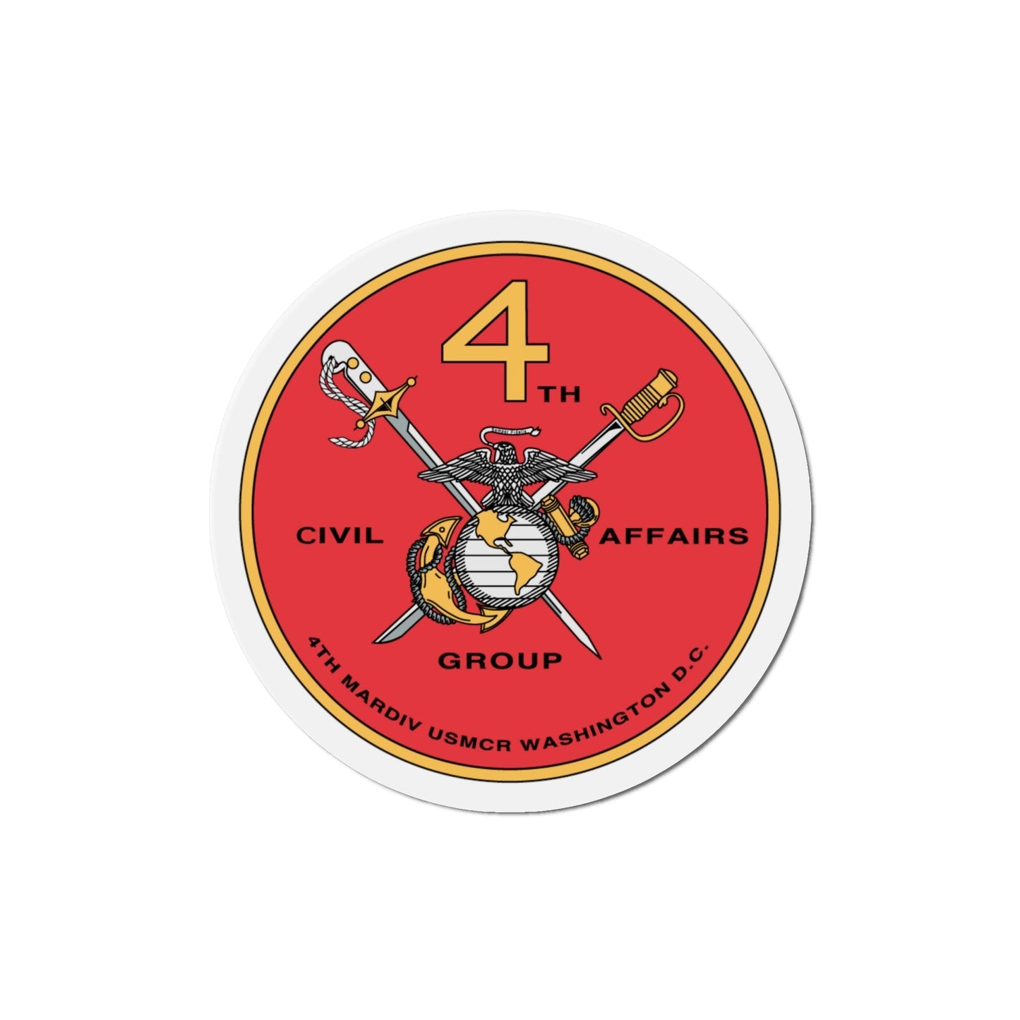 4th Civil Affairs Group (USMC) Die-Cut Magnet-6 Inch-The Sticker Space