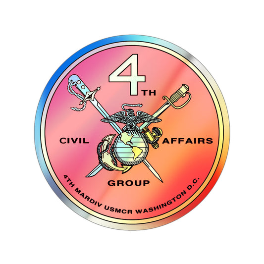 4th Civil Affairs Group (USMC) Holographic STICKER Die-Cut Vinyl Decal-6 Inch-The Sticker Space