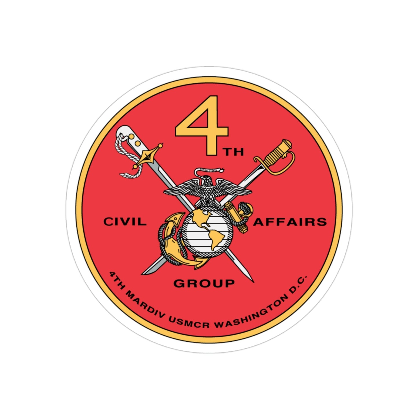 4th Civil Affairs Group (USMC) Transparent STICKER Die-Cut Vinyl Decal-3 Inch-The Sticker Space