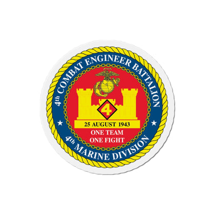 4th Cmbt Eng Bn (USMC) Die-Cut Magnet-3 Inch-The Sticker Space