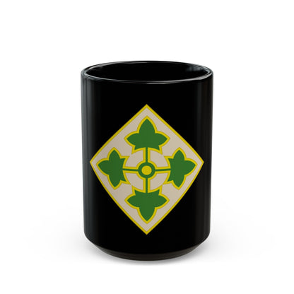 4th Infantry Division CSIB2 (U.S. Army) Black Coffee Mug-15oz-The Sticker Space
