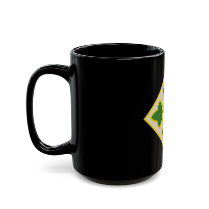 4th Infantry Division CSIB2 (U.S. Army) Black Coffee Mug-The Sticker Space