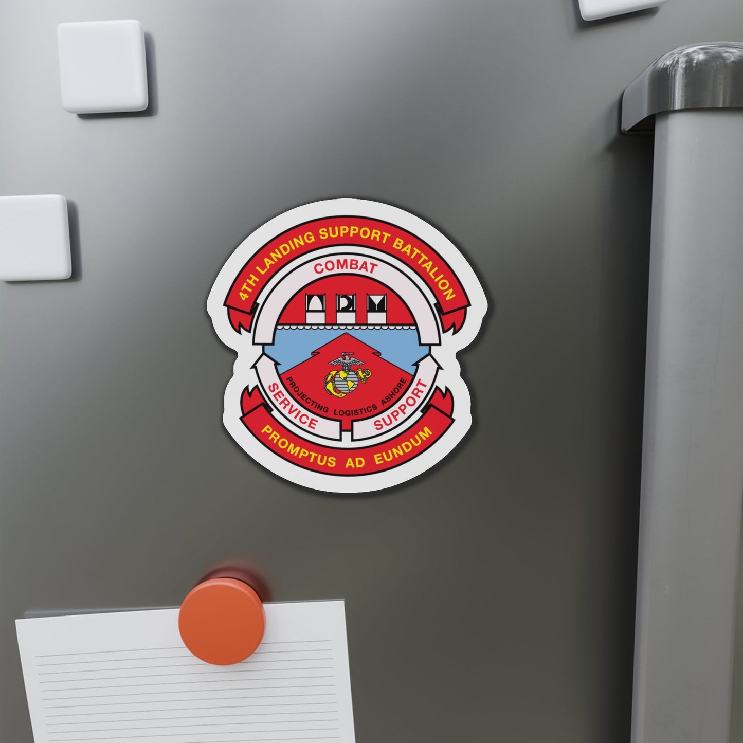 4th Landing Support Battalion Promptus Ad Eundum (USMC) Die-Cut Magnet-The Sticker Space