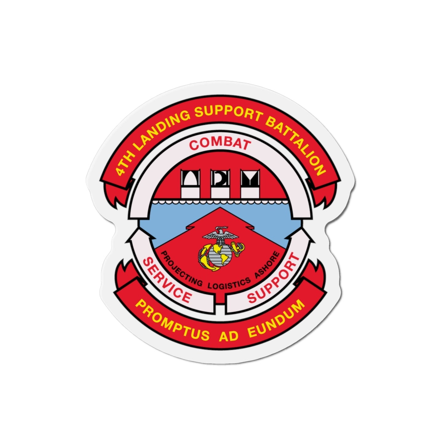 4th Landing Support Battalion Promptus Ad Eundum (USMC) Die-Cut Magnet-3 Inch-The Sticker Space